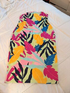 SHEIN Multicolor Tropical Strapless Tube Dress